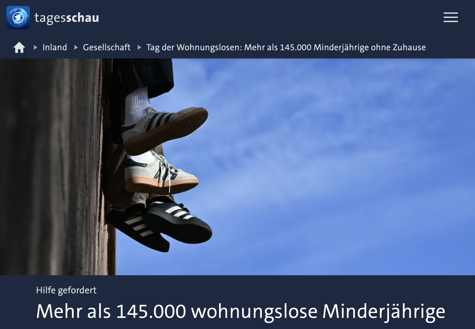 Tag der Wohnungslosen: Mehr als 145.000 Minderjährige ohne Zuhause